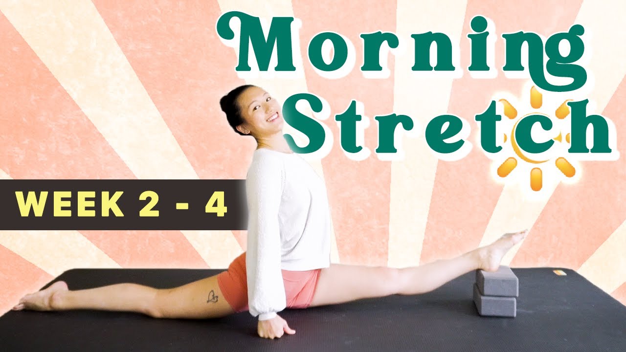 20 MIN Morning Stretch with Yoga blocks for Splits [Wk2.4]