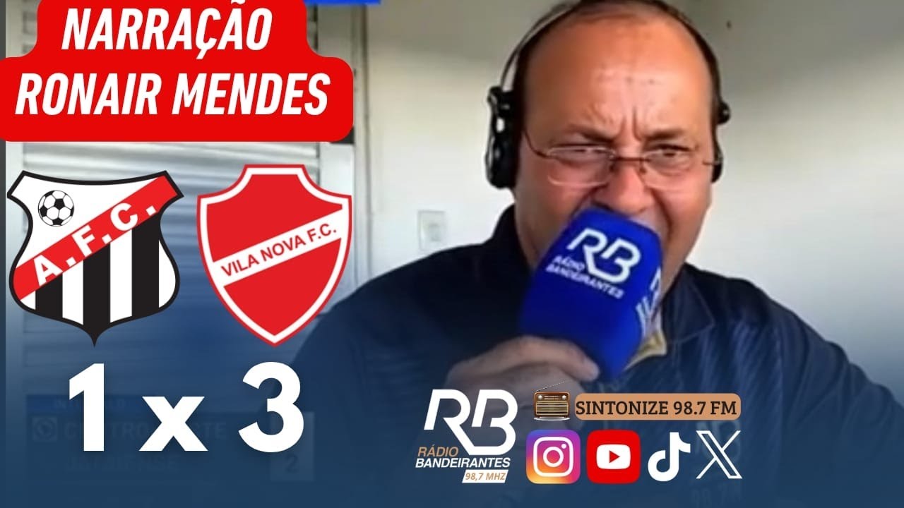 Ronair Mendes narra os gols de Anápolis 1 x 3 Vila Nova | Goianão 2026