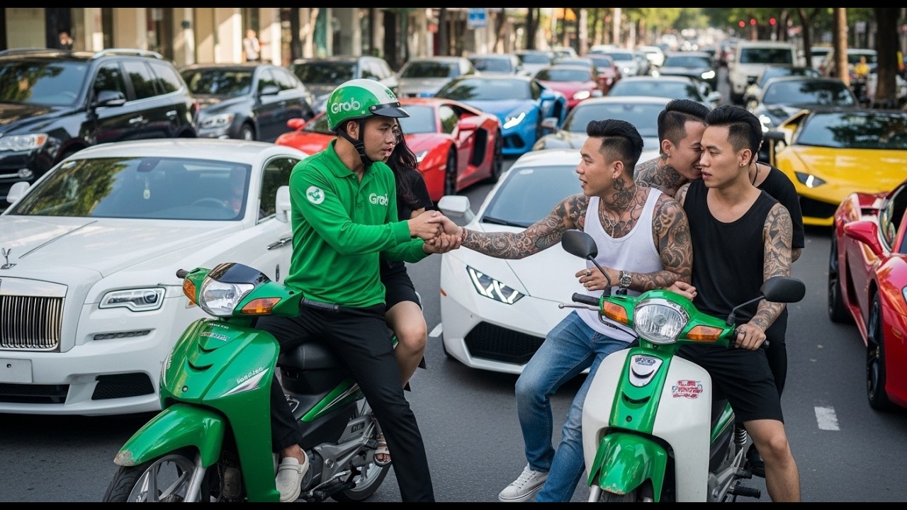 Anh Xe Ôm Chở Khách Bị Đám Công Tử Bột Gây Sự, 5 Phút Sau Hàng Loạt Siêu Xe Dừng Lại Khiến Cả Đám...
