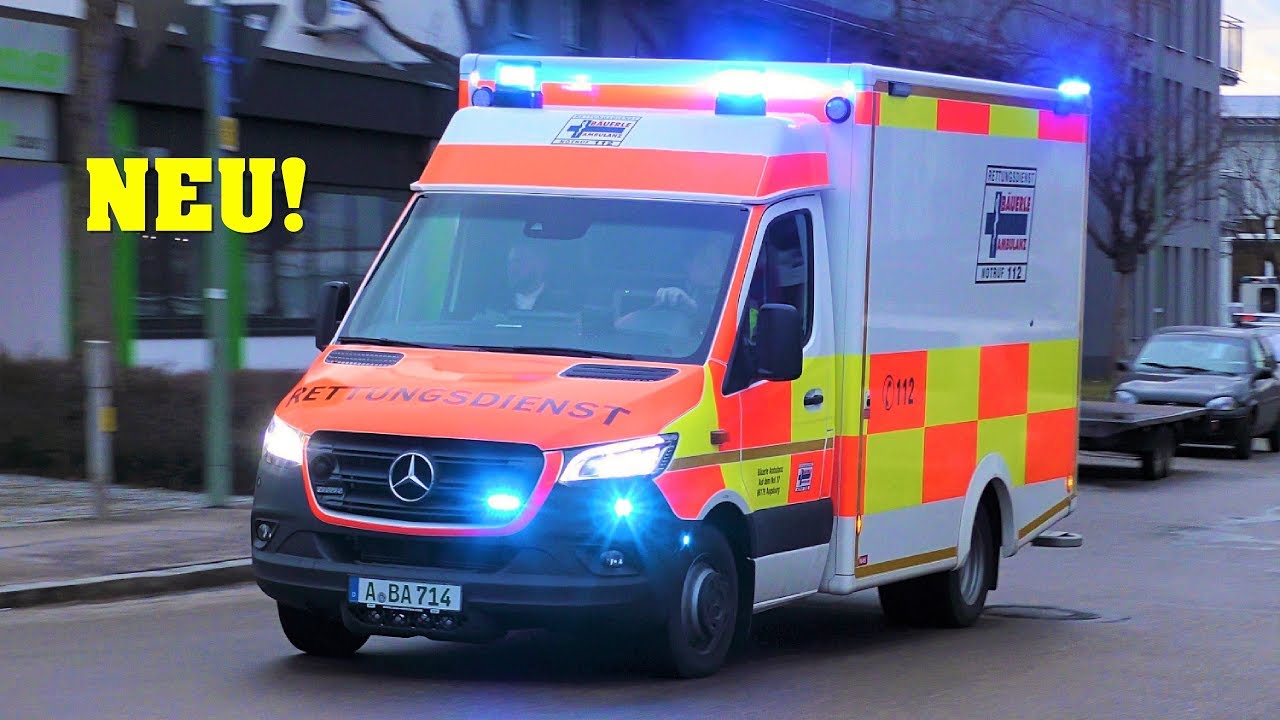 ++ BAYERN-RTW 2019 ++ NAGELNEUER RTW Bäuerle Ambulanz | Doppelalarm in Augsburg