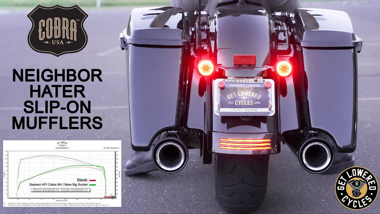 2020 Road Glide Stage 1 – Cobra Neighbor Hater SlipOn Mufflers - Stock vs Bassani HP Sound Clip/Dyno