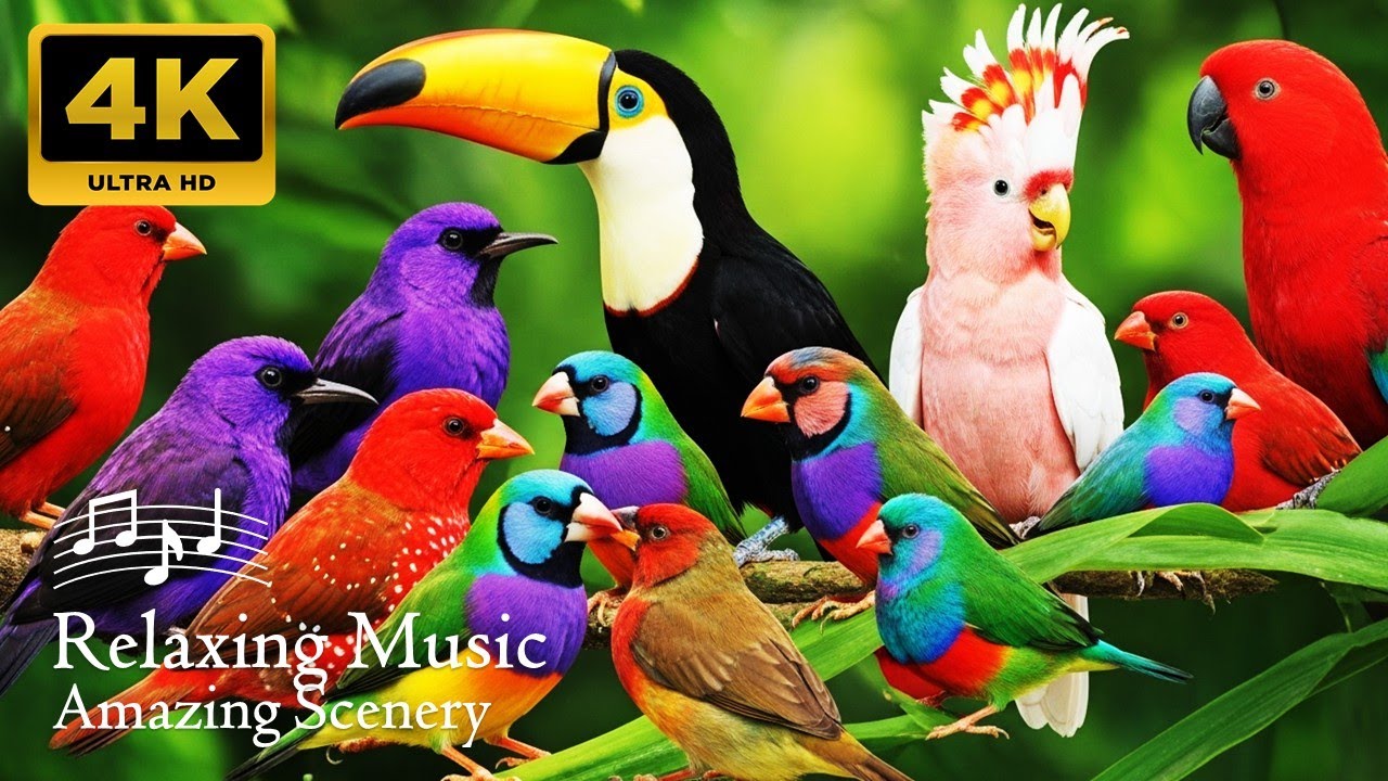 🦜The Most Beautiful Green Parrots | Colorful Birds & Relaxing Nature Sounds | Beautiful Bird Songs