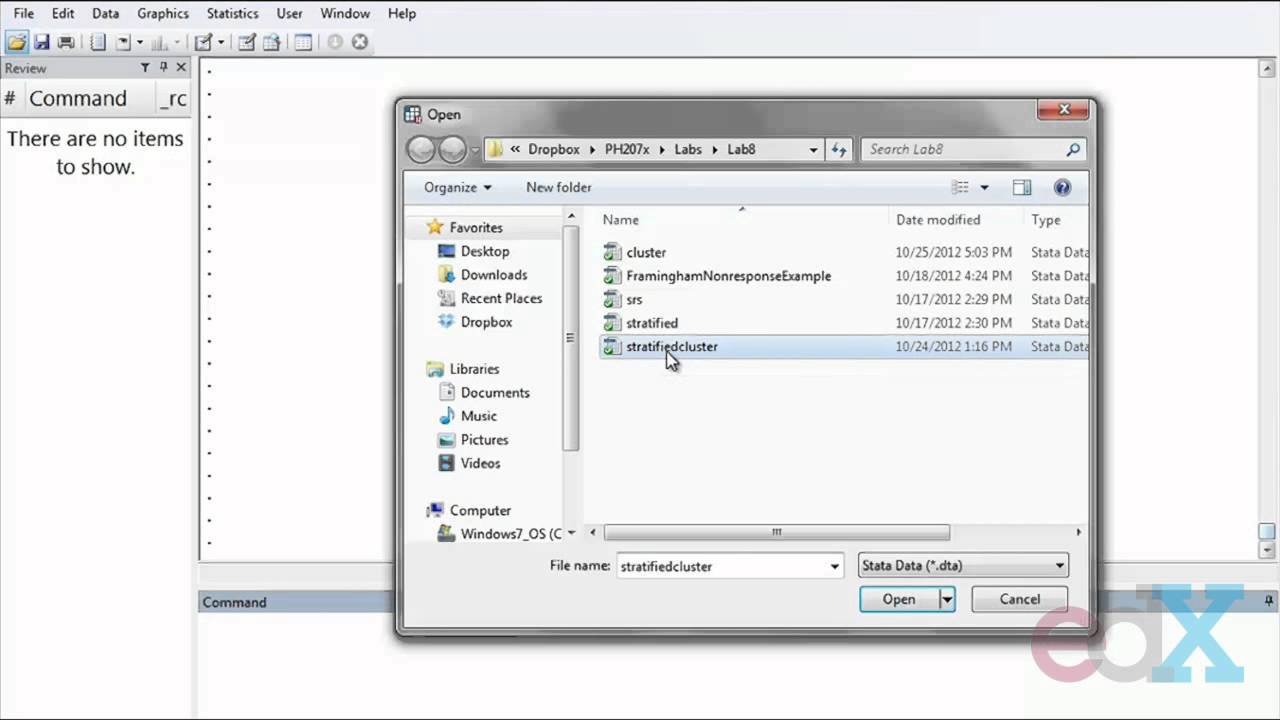 Week 8 : TUTORIAL: SURVEY DATA ANALYSIS IN STATA - STRATIFIED CLUSTER