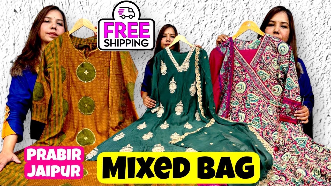 Stunning Cotton, Ajrakh Cotton & Mul Chanderi Suits, Anarkali, Italian Crepe & PartyWear at Prabir B
