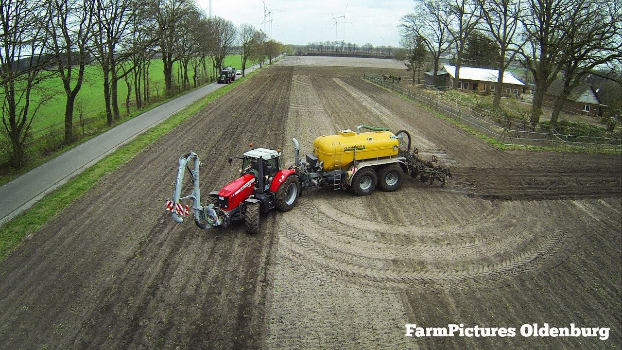Gülle einarbeiten mit Agrarservice Luers | Massey Ferguson 7485 mit Zunhammer Güllefass