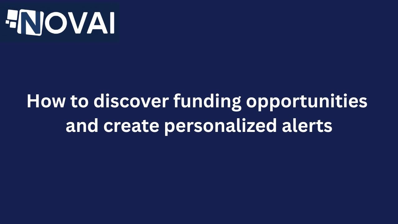 Discover funding opportunities and create alerts