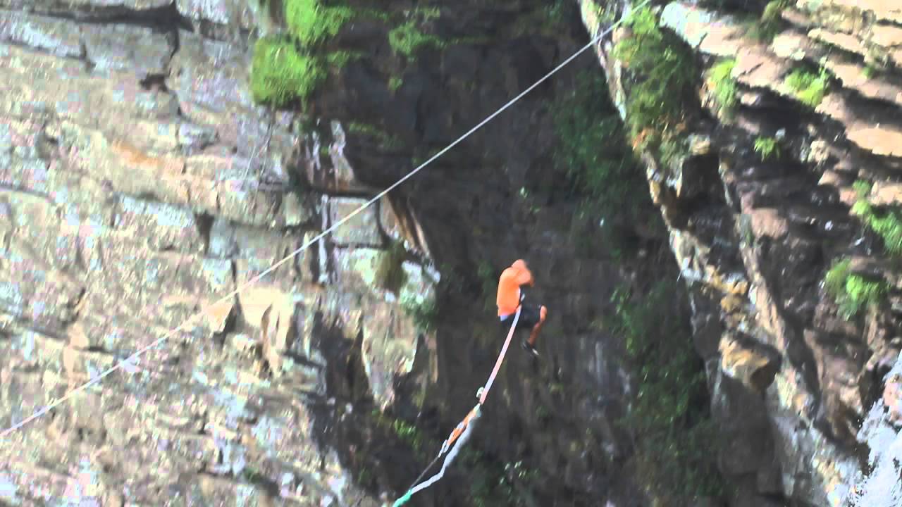 World&rsquo;s highest gorge swing double backflip