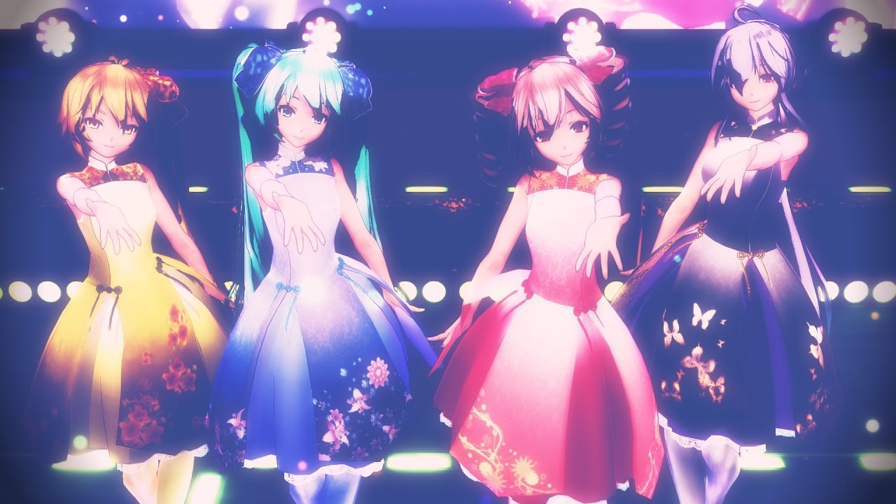 【MMD】 Hand in Hand Tda式 テト ミク ハク ネル( Tda Teto Miku Haku Neru )