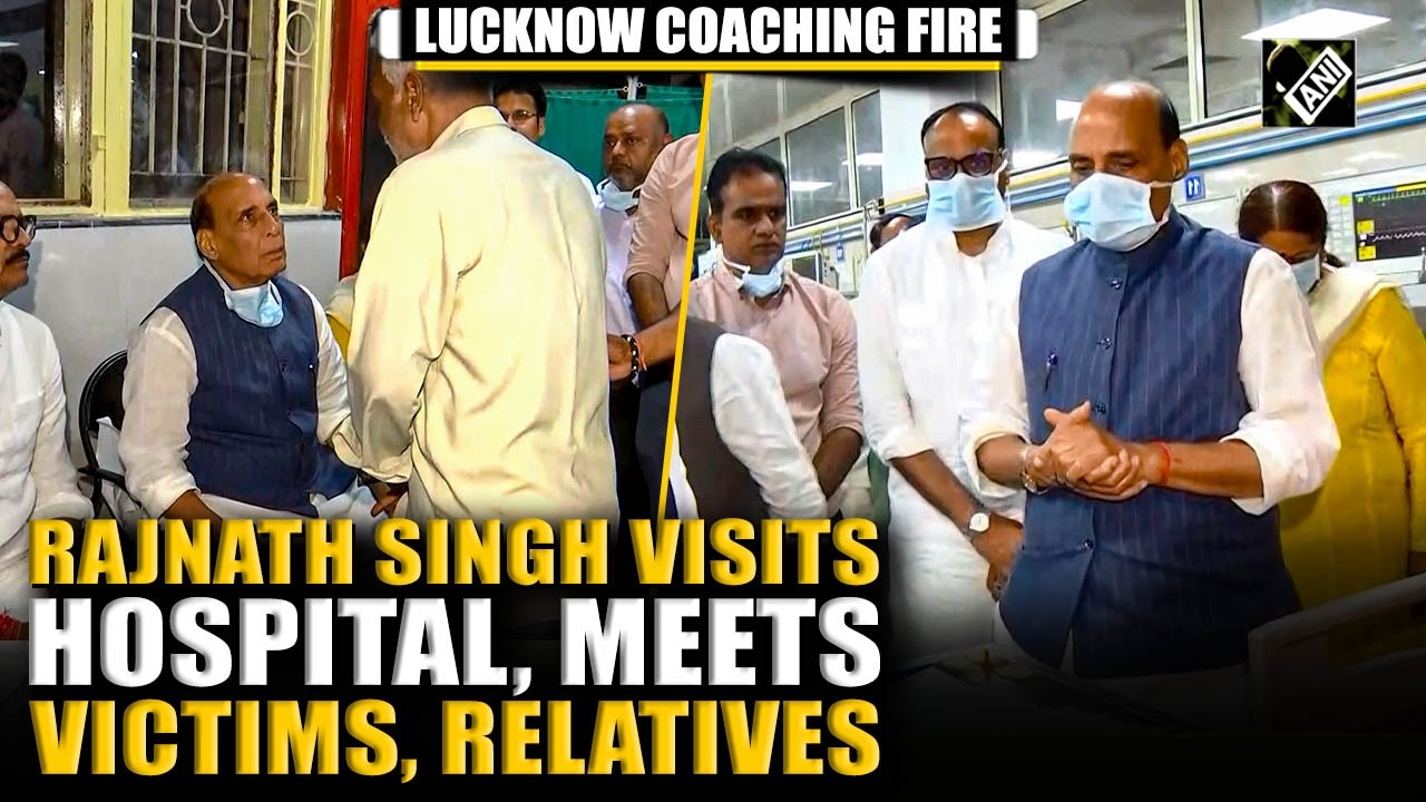 Lucknow Coaching Centre Fire: Rajnath Singh visits KGMU hospital, meets victims, relatives