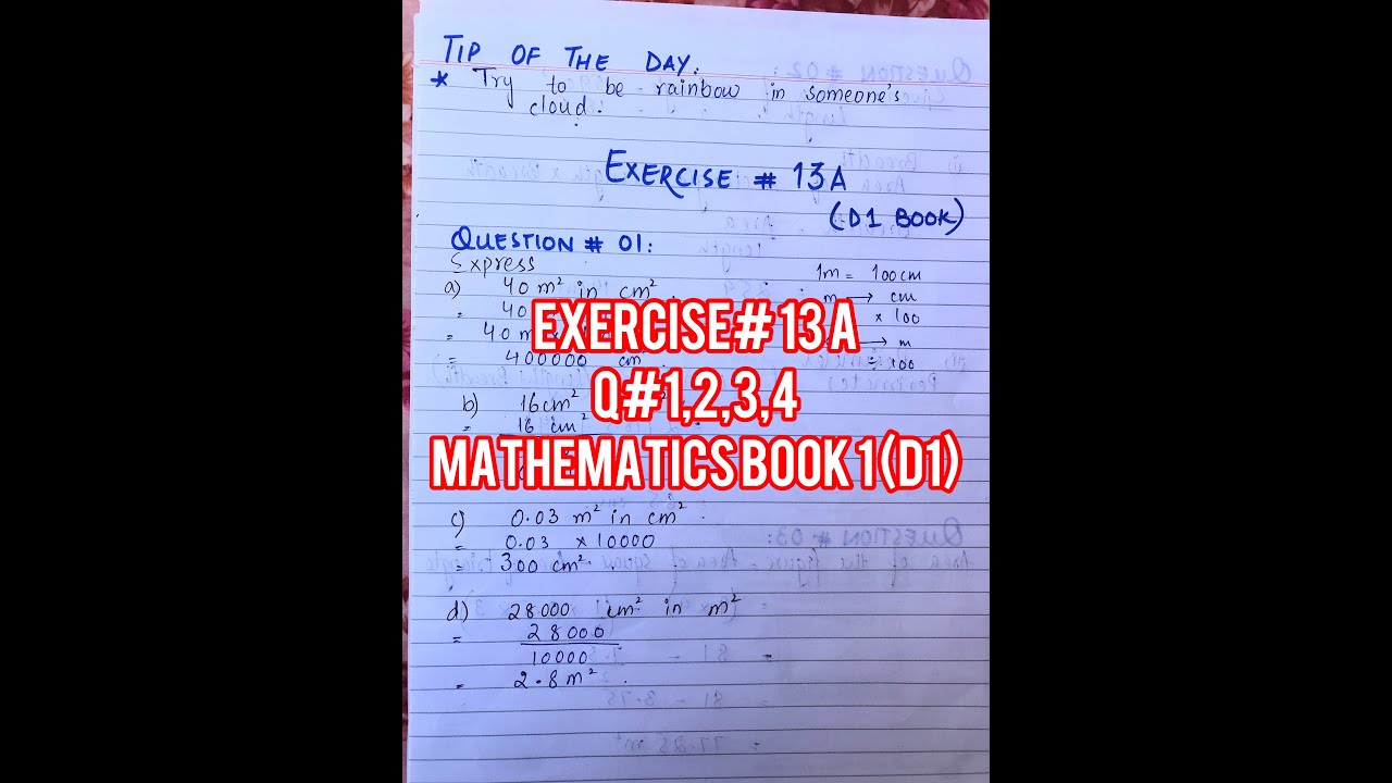 Exercise#13A Q#1,2,3,4 | Mathematics Book 1(D1) | 7th Edition | New syllabus
