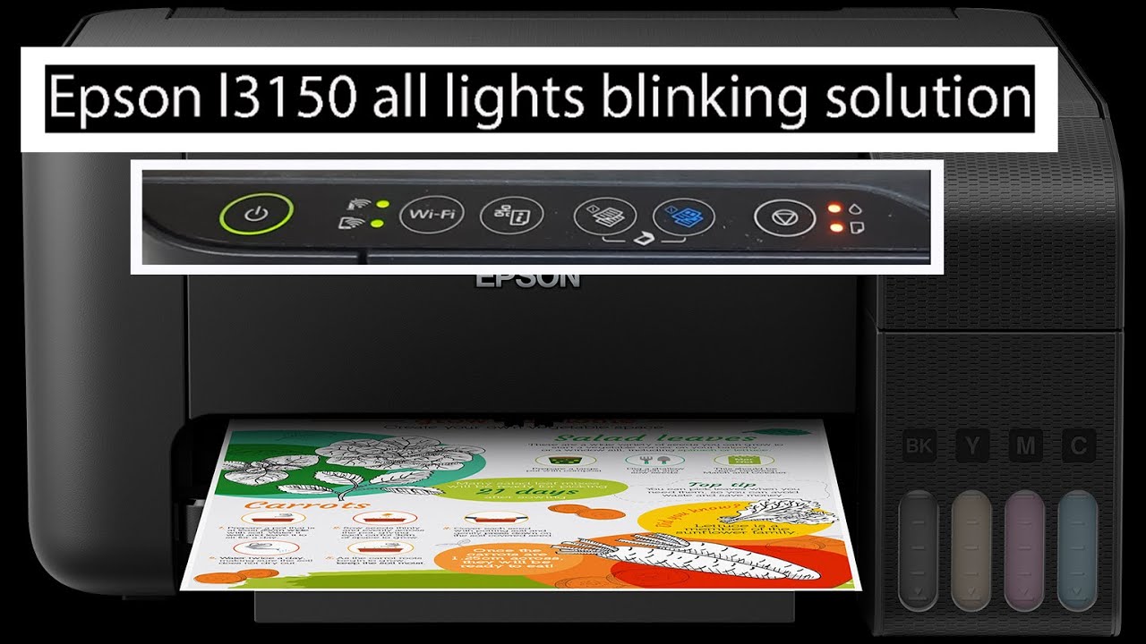 Epson l3150 All Lights Blinking Solution - easy fix 100 %