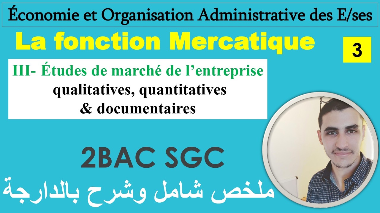 2BAC La fonction Mercatique: Etudes de marché de l'entreprise
