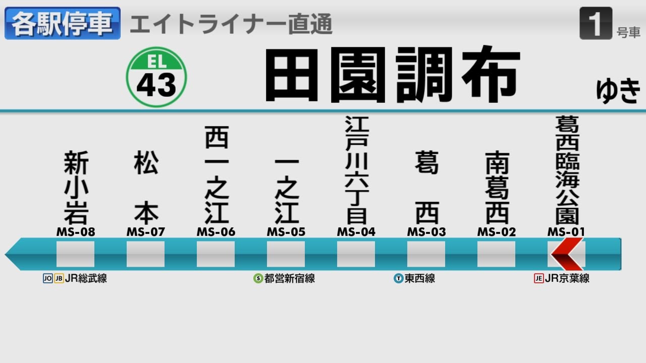 【架空放送】メトロセブン・エイトライナー [各駅停車] 葛西臨海公園→田園調布」