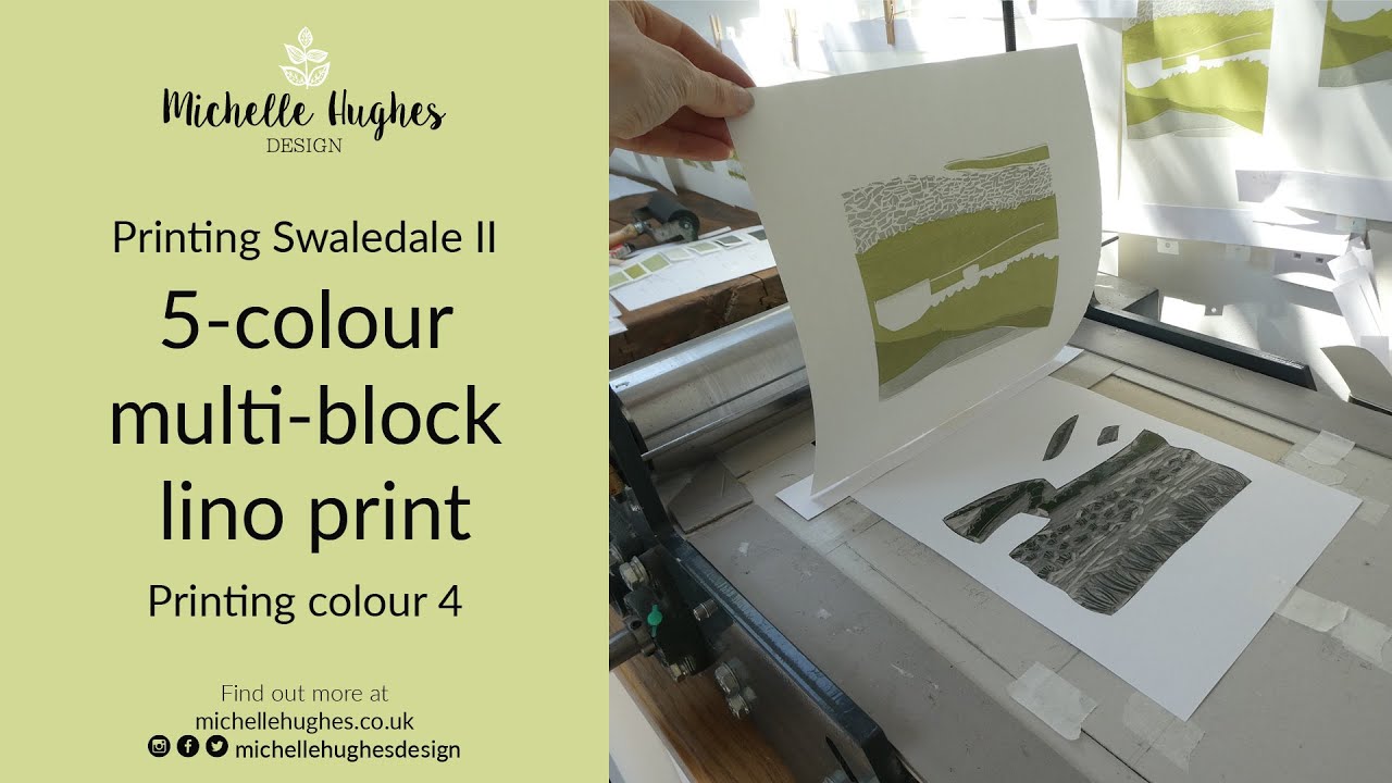 Swaledale II linocut print - Printing colour 4 | 5-colour multi block linocut print