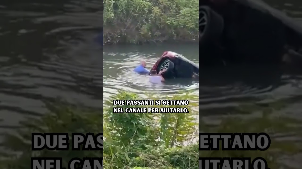 Padova, auto nel fiume: GESTO EROICO per salvare un anziano #cronaca #padova #video #eroi #attualit&agrave;