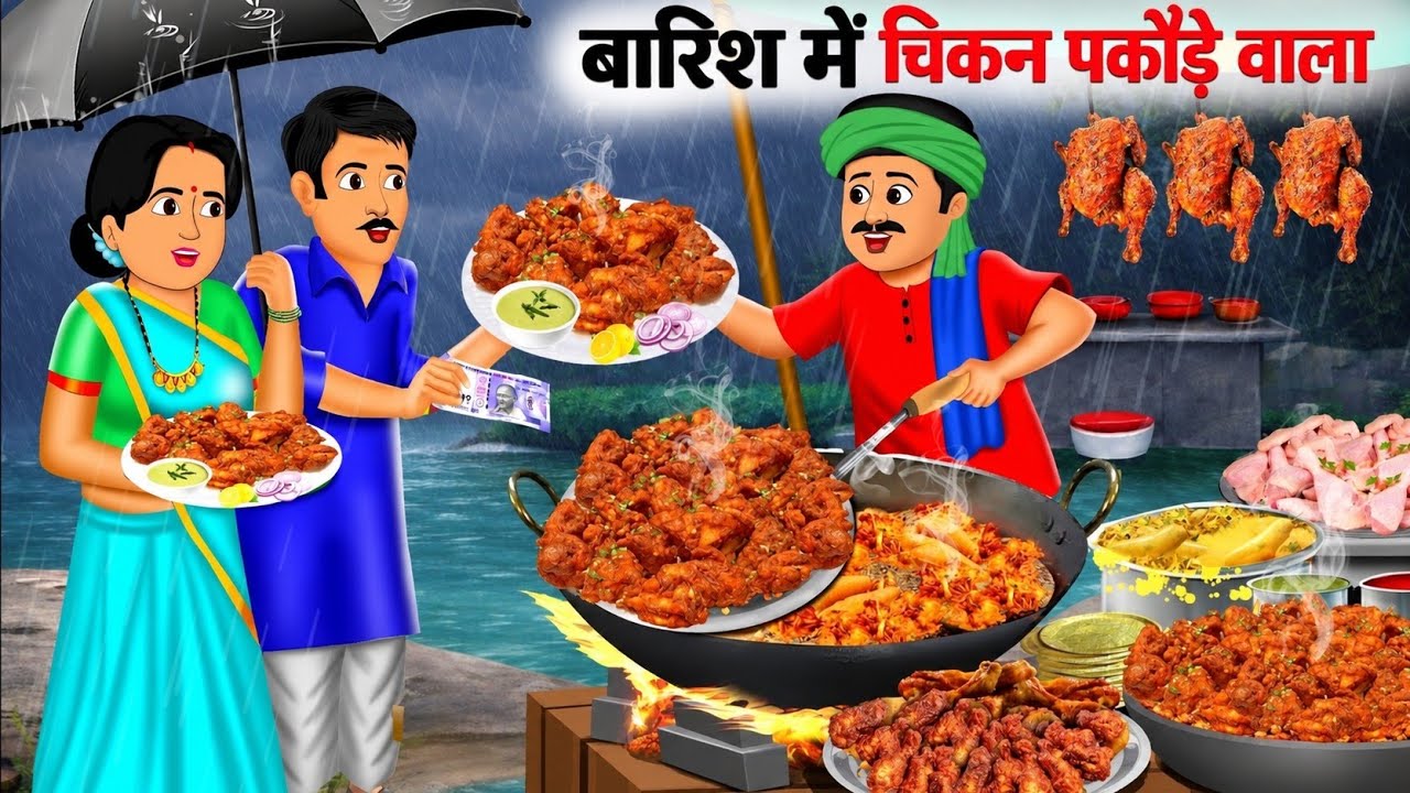 बारिश में चिकन पकोड़े वाला | Barish Me Chicken Pakode Wala | hindi Kahani | Cartoon Stories