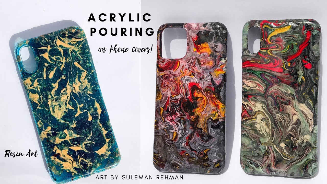 Acrylic Pouring and Resin Art : Iphone case | Fluid Art | Abstract Art| Satisfying
