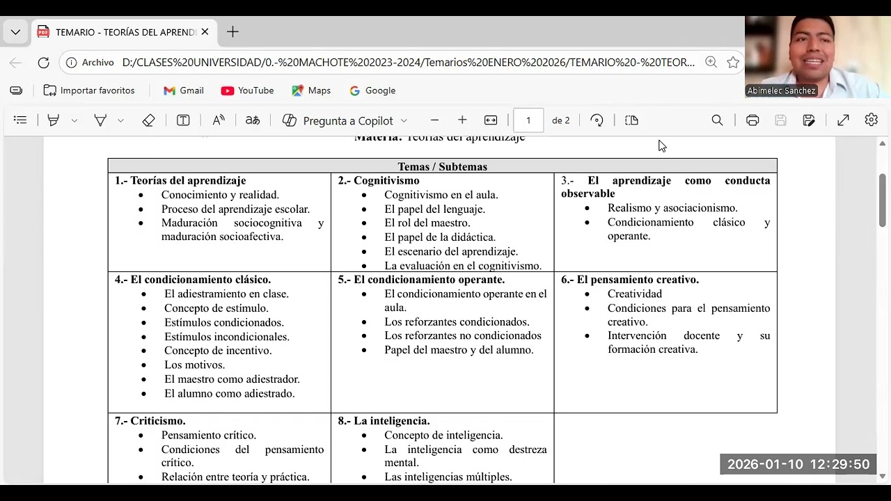 ENCUADRE DE LA MATERIA - TEORÍAS DEL APRENDIZAJE - CENTRO UNIVERSITARIO TAPATÍO