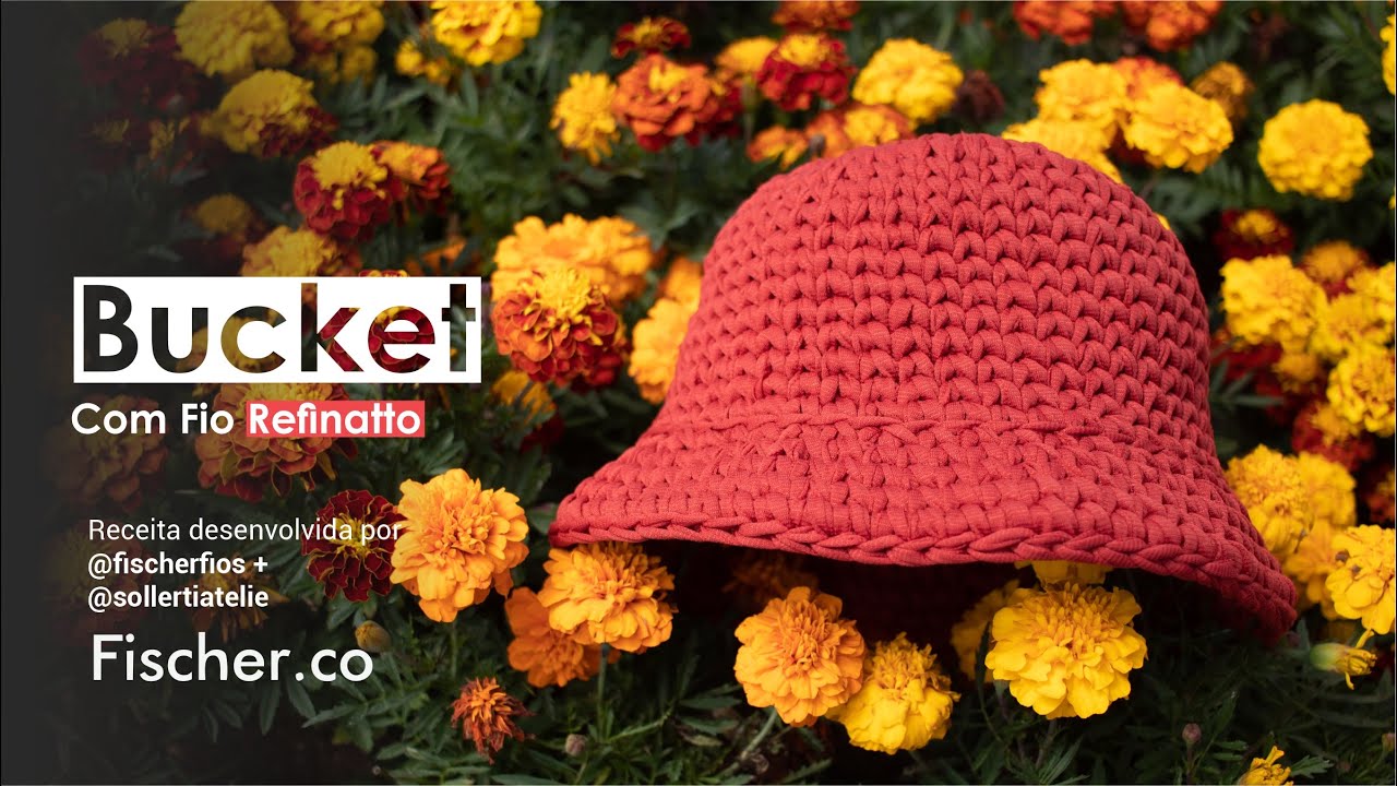 Bucket em crochê com Fio Refinatto da Fischer