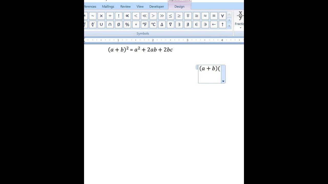 Microsoft Office 2007 mein math ka formula kaise likhen