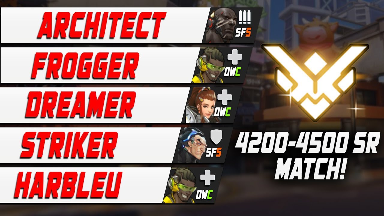 ARCHITECT DOOMFIST + FROGGER VS HARBLEU + STRIKER + DREAMER! [ OVERWATCH SEASON 18 TOP 500 ]