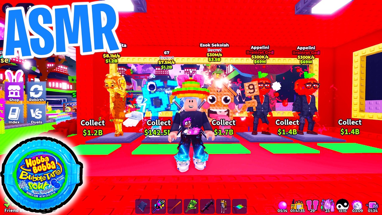ASMR Roblox Steal a Brainrot Admin Abuse Event! 😴 Gum Chewing 🎮🎧  Controller Sounds + Whispering 💤