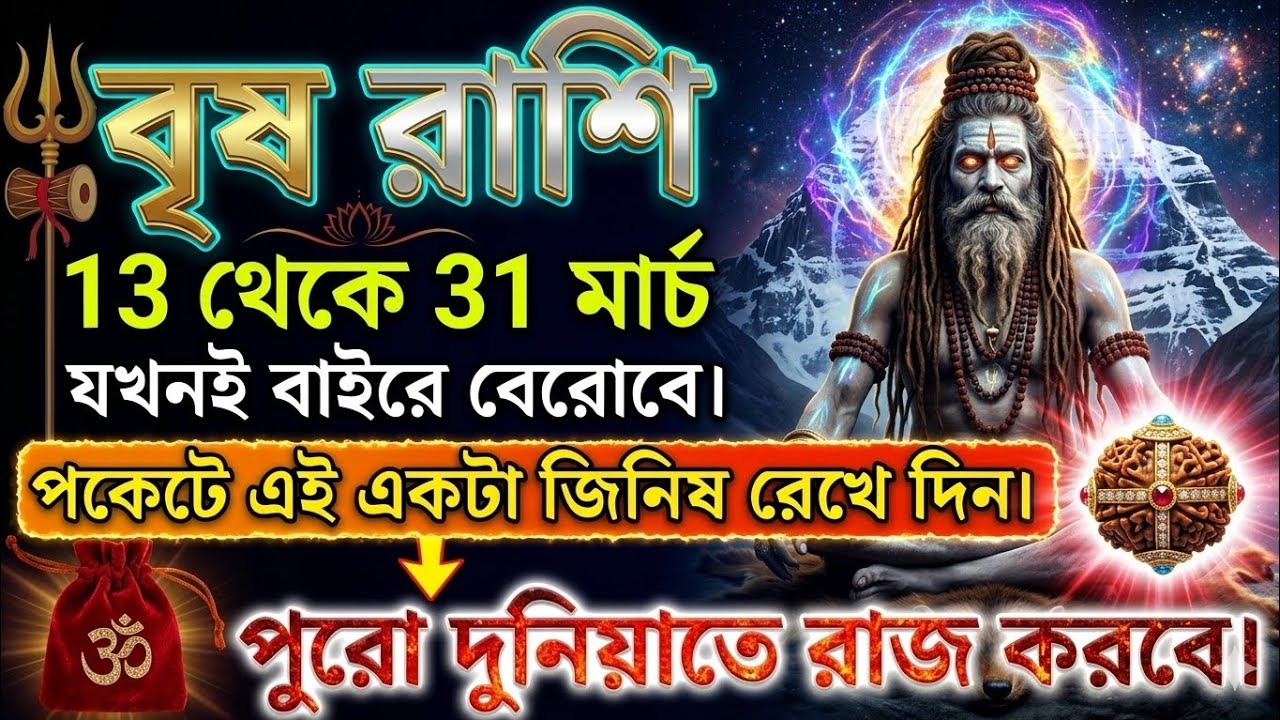 বৃষ রাশি ♉ 13-31 মার্চ পুরো দুনিয়াতে রাজ করবে ♉ শুধু এই একটি জিনিষ পকেটে রেখে দিন #astrology 