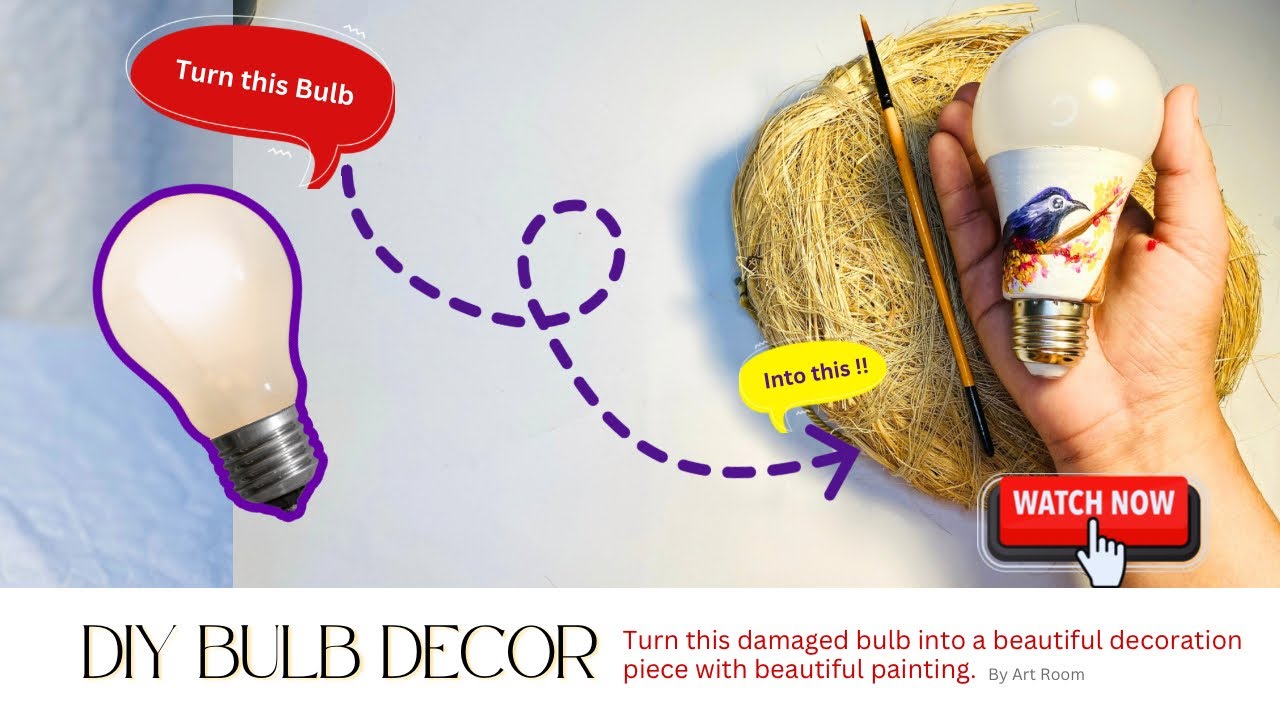 How to Turn a Damaged Bulb into a Creative Masterpiece | DIY Craft Idea