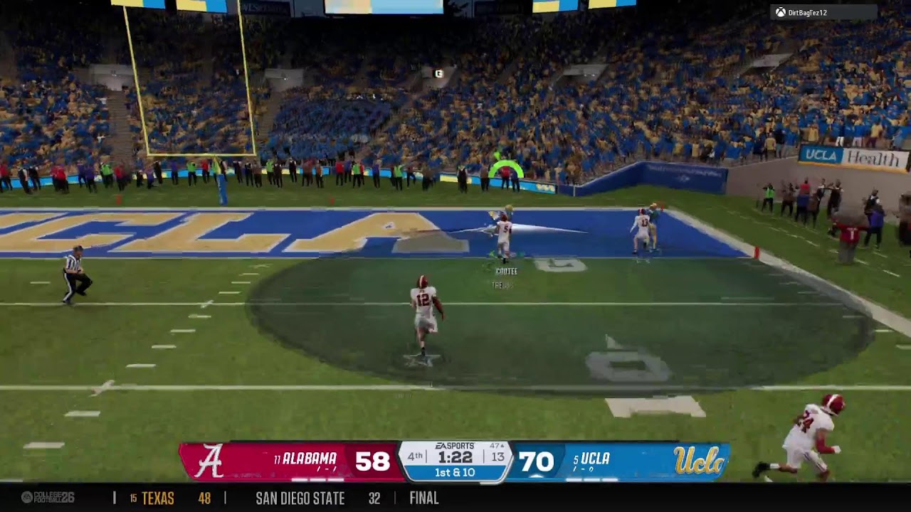 CFB 26 user dynasty season 7 week 2 UCLA vs alabama