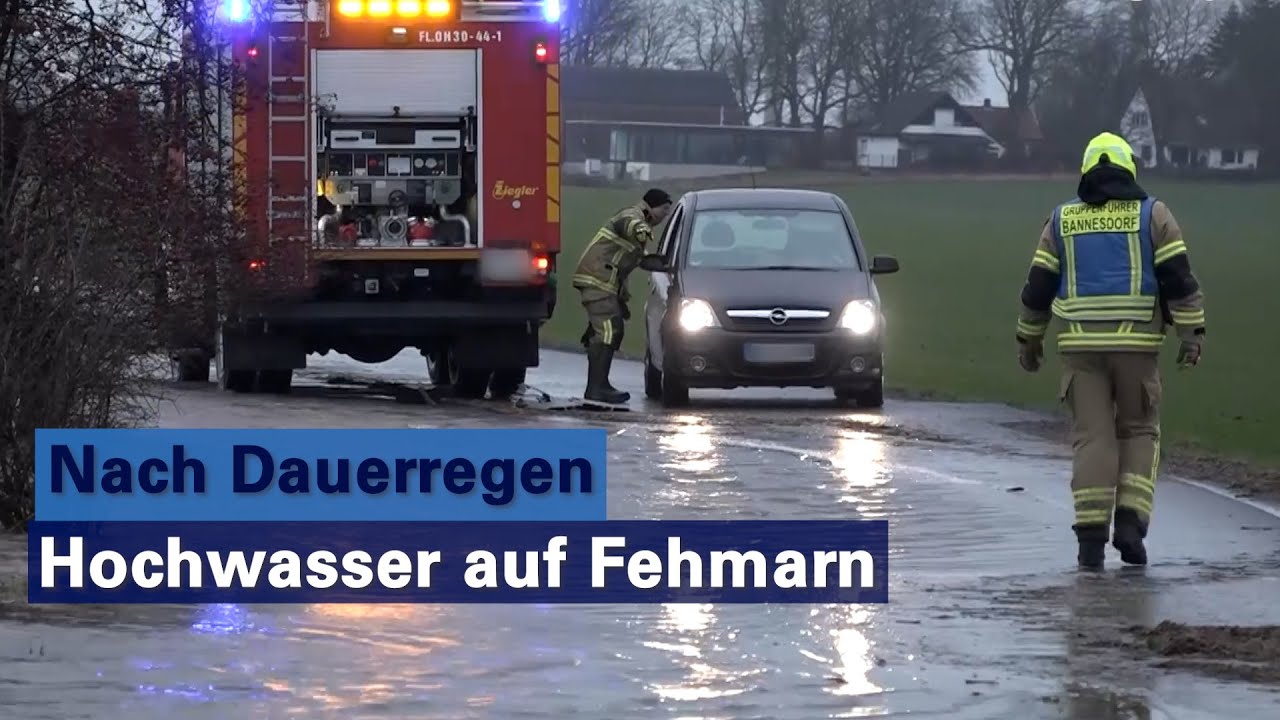 Hochwasser auf Fehmarn - Einsatzkräfte im Dauereinsatz