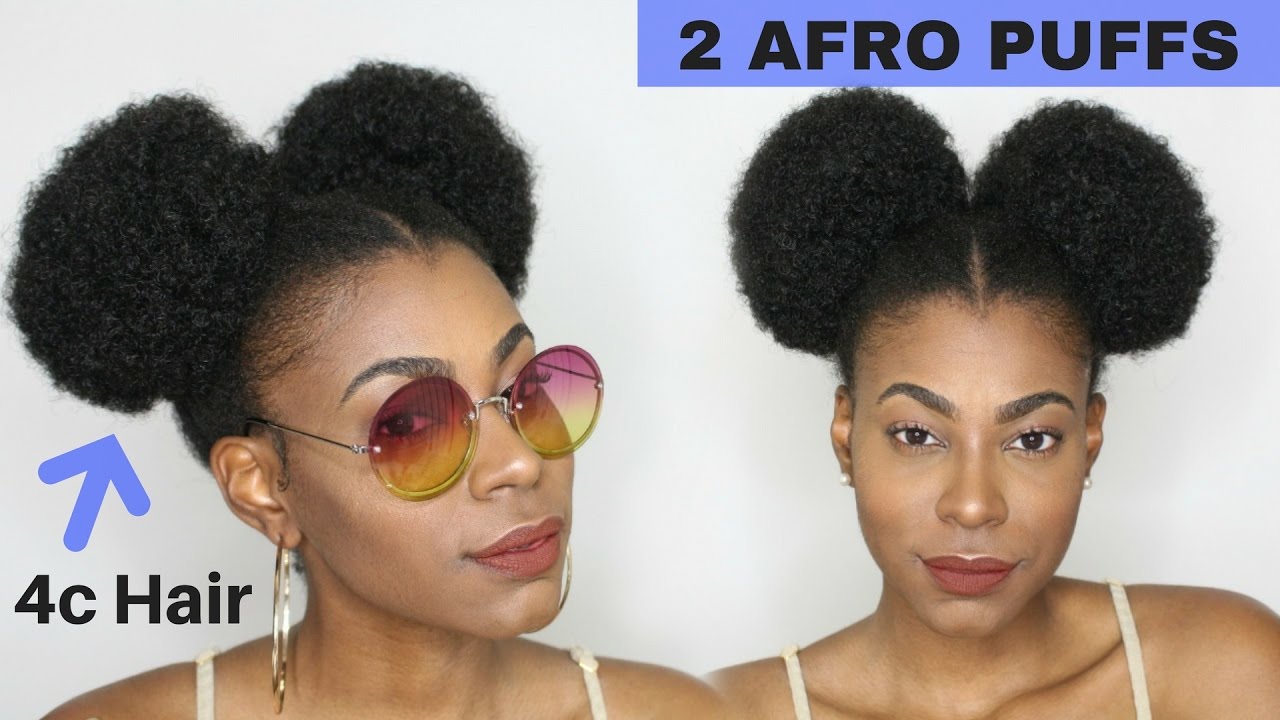 2 Afro Puffs on short Natural Hair | with SheIsRoyalty