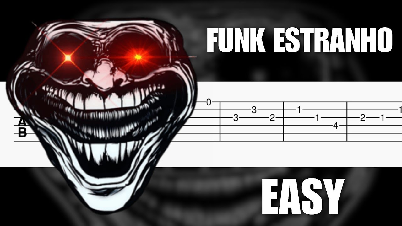 Funk Estranho (Troll Face) - EASY Guitar Tab Tutorial