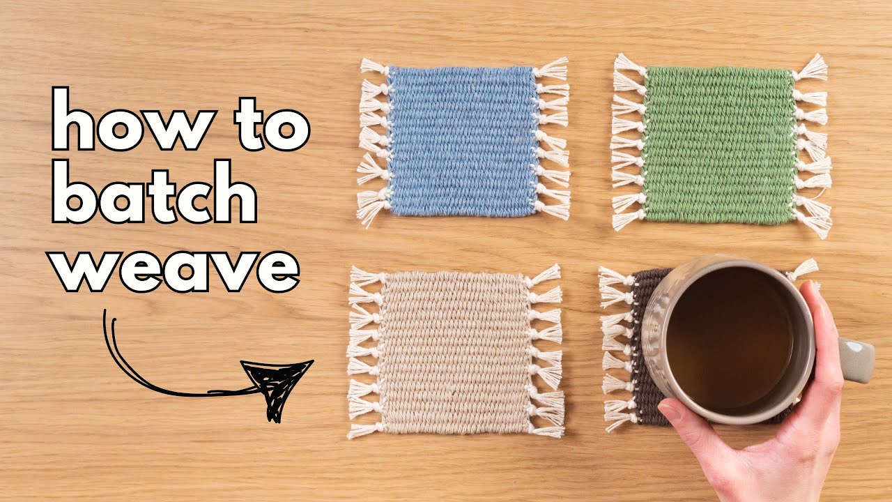 Weaving 4 Mug Rugs on ONE Loom!