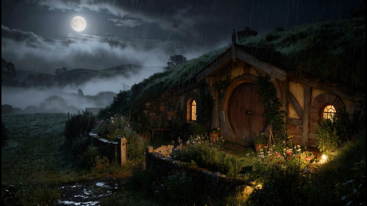 Middle-Earth Inspired | A Rainy Night at Home — Calm Cinematic Music for Focus (2 Hours)