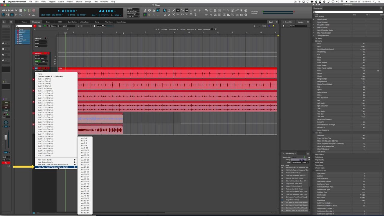 Quickly create sub-groups in Digital Performer