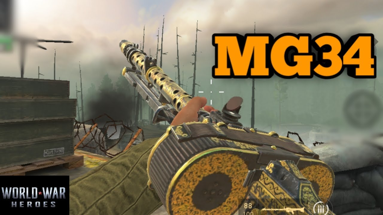 World war Heroes обзор на пулемёт MG34/прицелы/