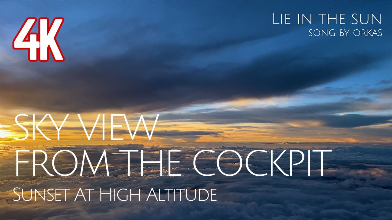 Sunset sky view at high altitude