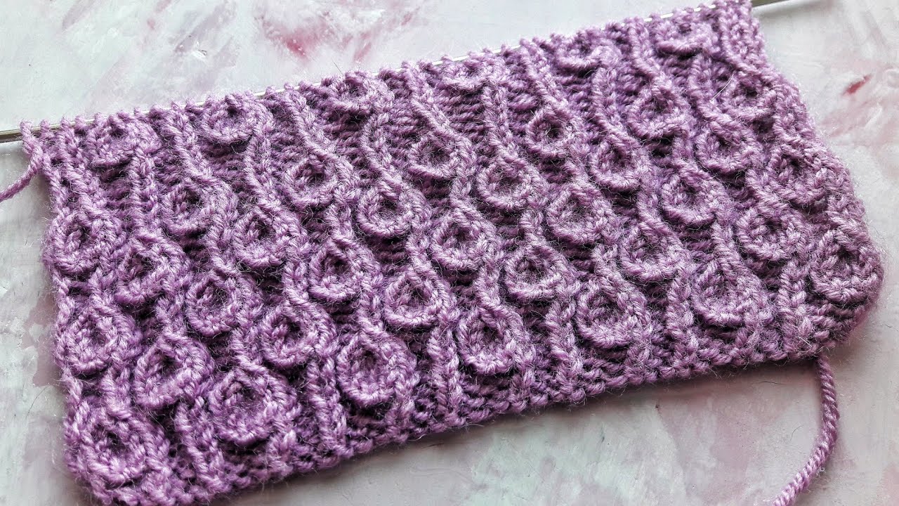 Эффектный узор спицами Барашки / Завитушки / Beautiful knitting pattern