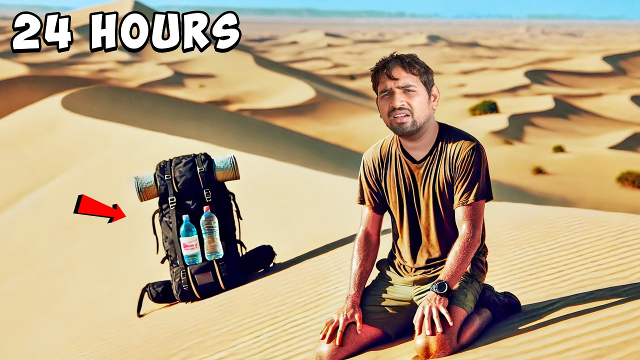 Surviving 24 Hours In Desert - सुनसान रेगिस्तान 🥵