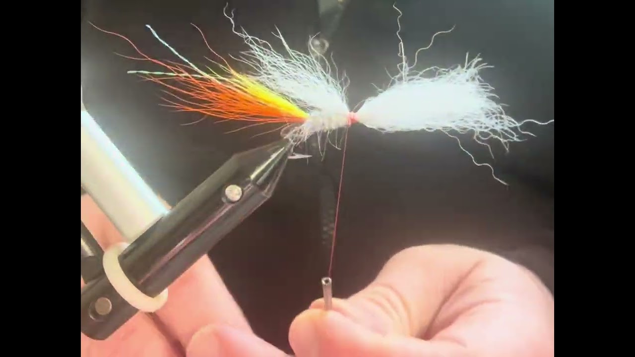 George Shrimp - designed and named by my four year old this summer salmon double is tied for fun
