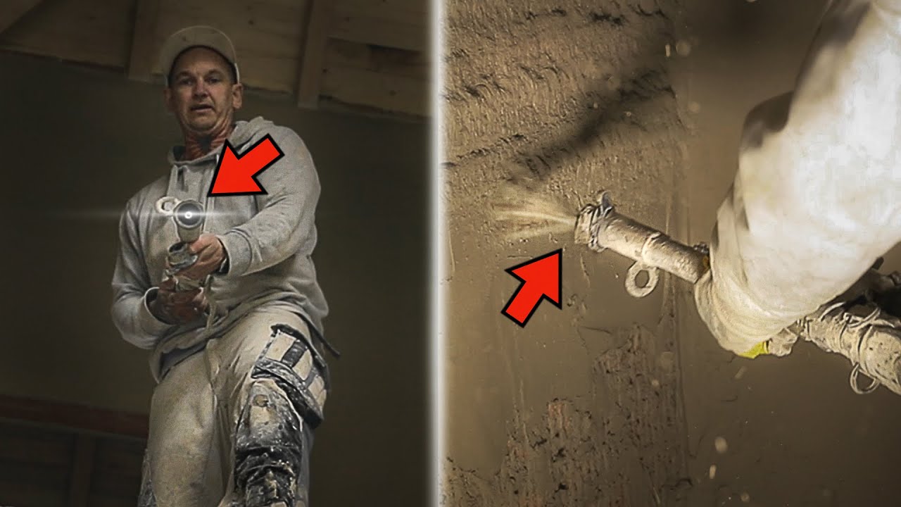 Verputzen mit Heiko • PUTZ mit der MÖRTELSPRITZE RICHTIG an die Wand bringen! (THEORIE & PRAXIS)