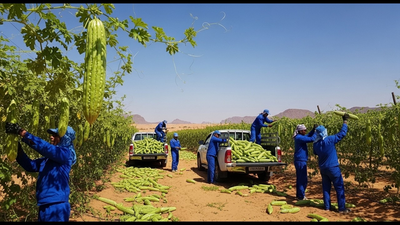 They Grew Bitter Gourd in the Desert | From Finding Water to an Amazing Harvest | Next Process Pro.