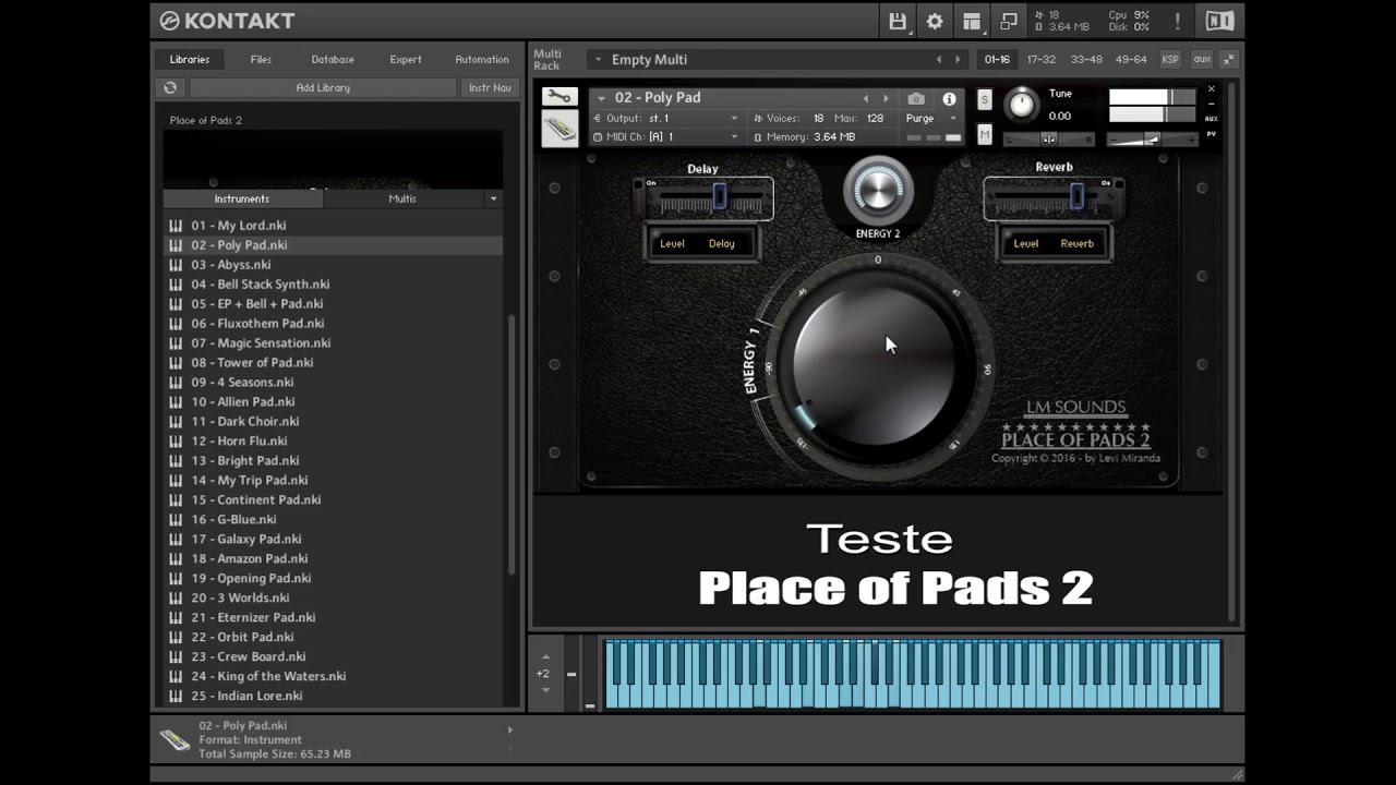Review Place of Pads 1 & 2 Kontakt  - Teste