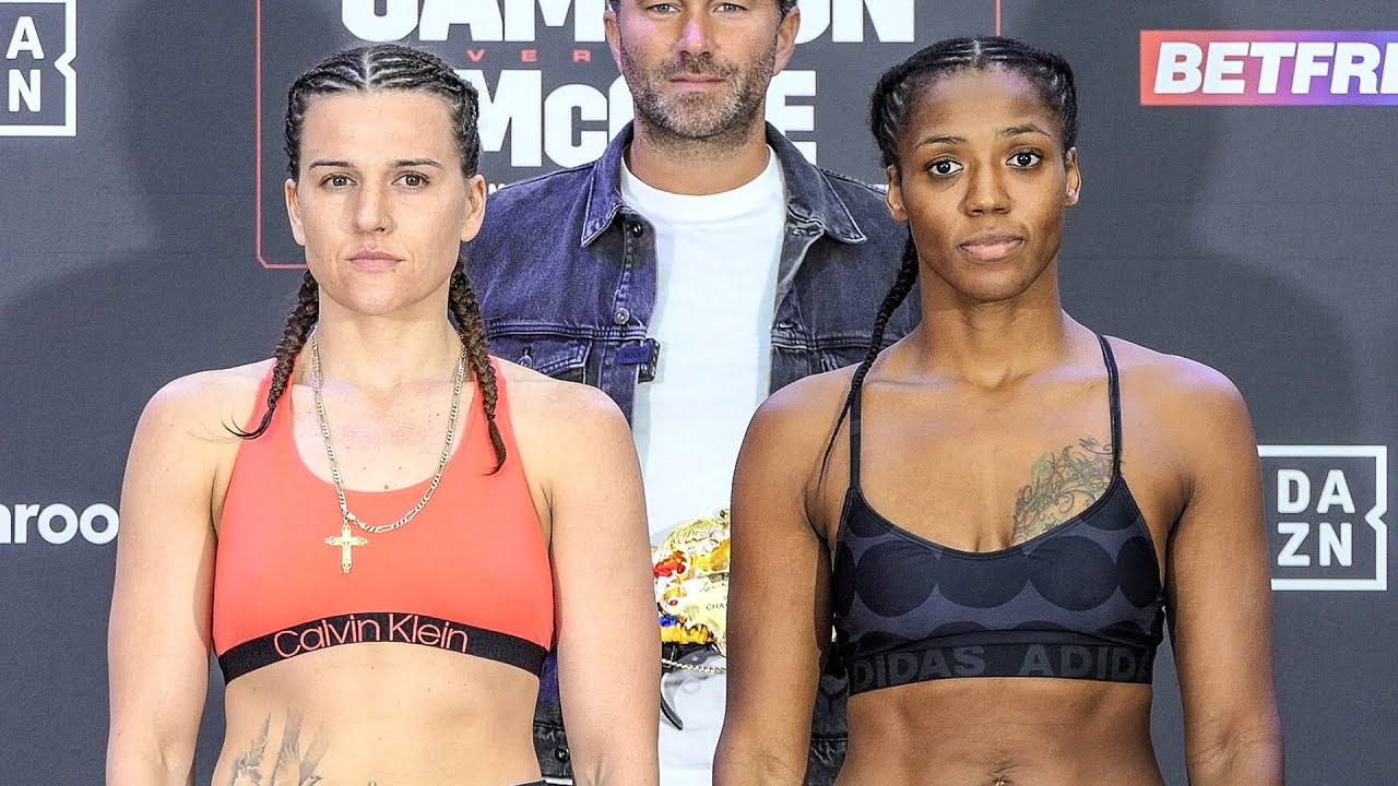 Chantelle Cameron vs Mary McGee • FULL WEIGH-IN & FACEOFF • Eddie Hearn & DAZN Boxing