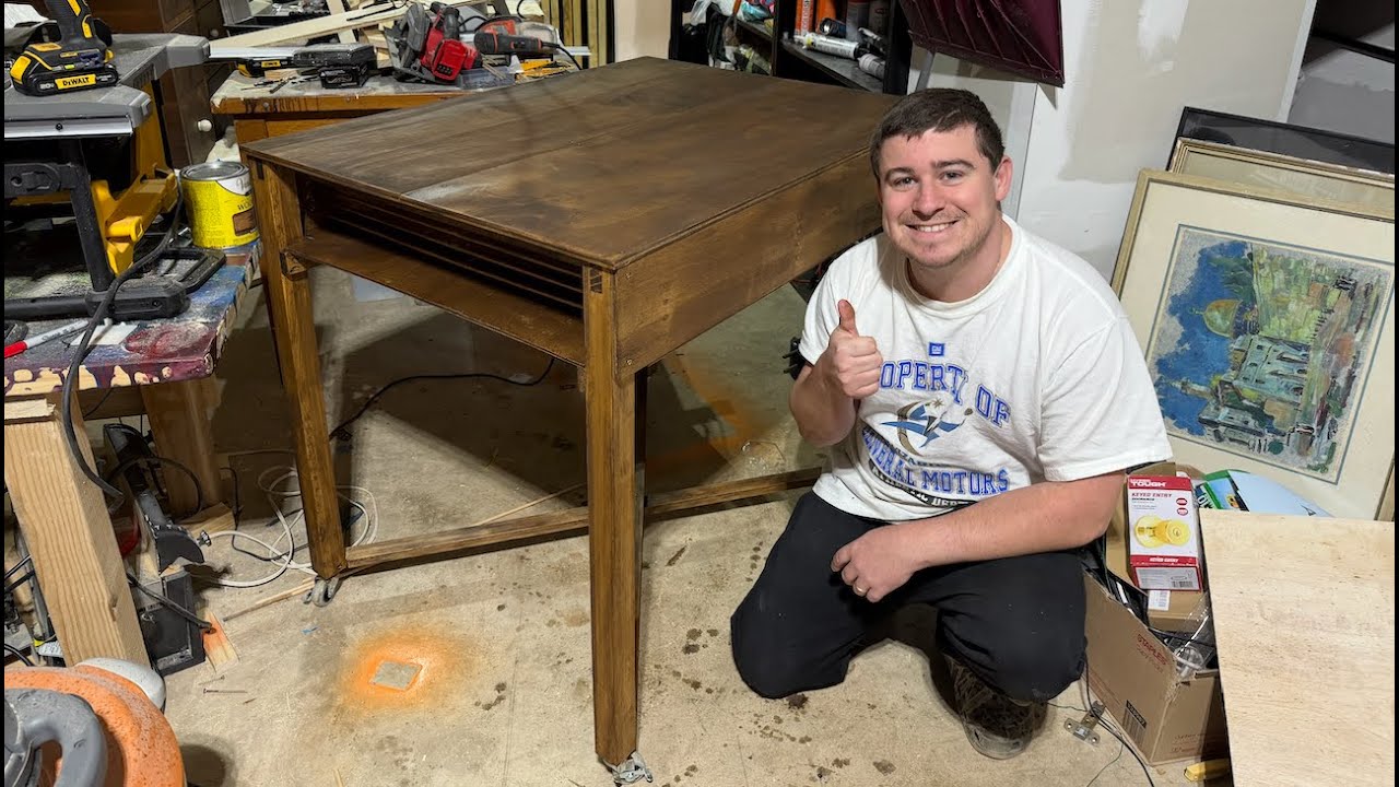 I BUILT A CUSTOM ROLLING TABLE WITH STORAGE COMPARTMENT FOR MY WIFE & I TO DO CRAFTING ACTIVITIES!