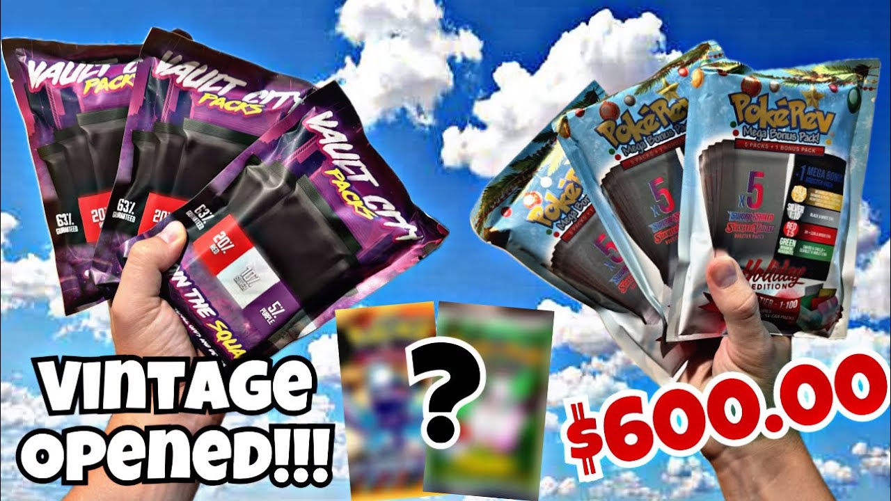$600 PokeVault vs PokeRev Mystery Pack BATTLE! Vintage Pokémon pack OPENING! #reaction #fyp #pokemon