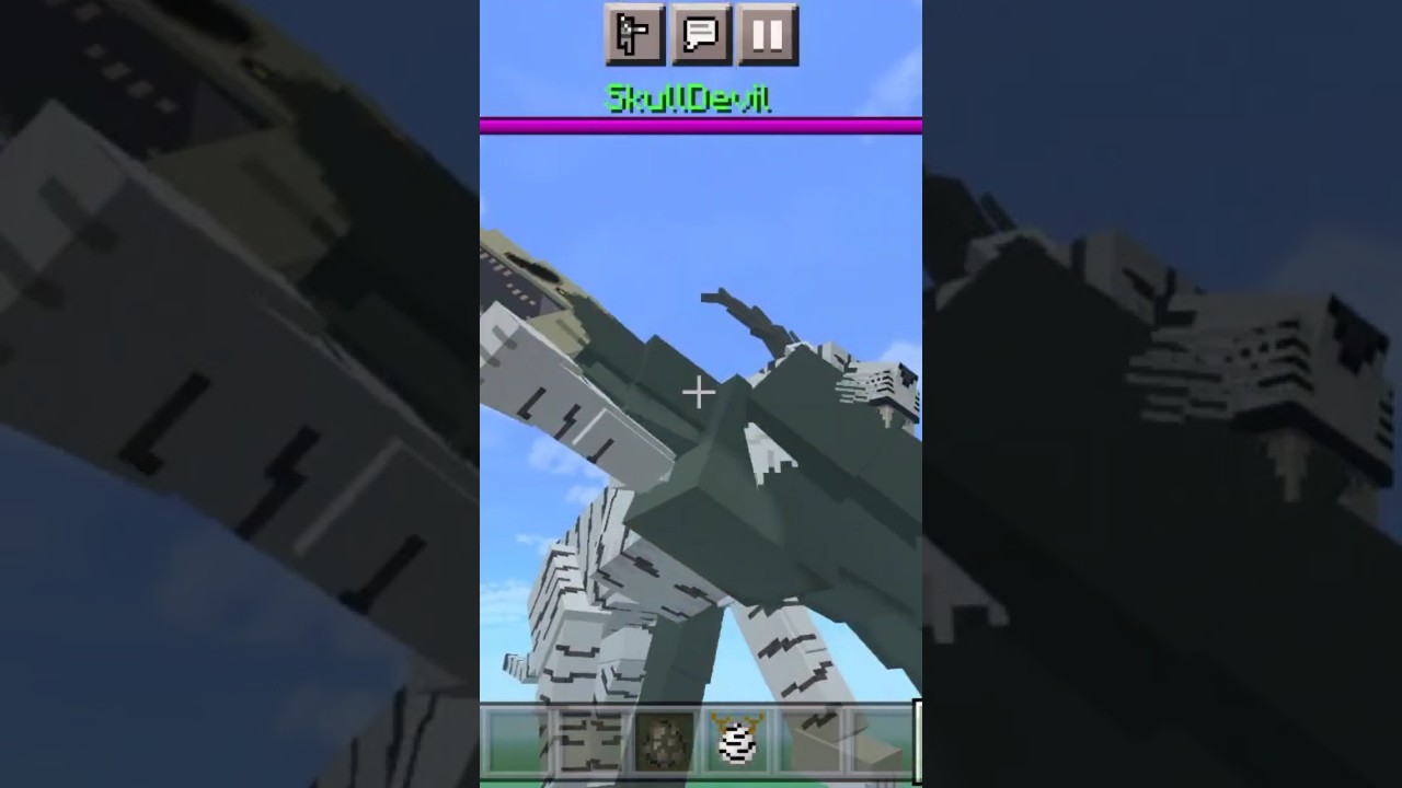 holly tiger vs skull devil fight in Minecraft #shorts #minecraft