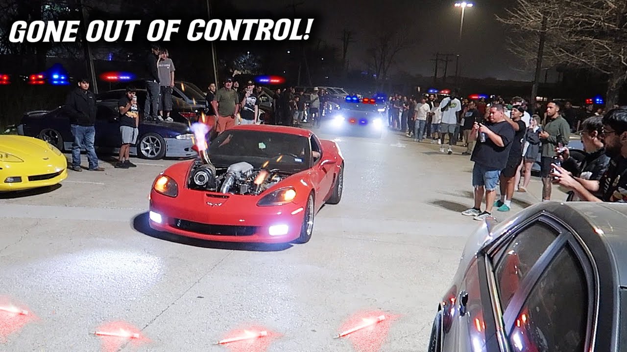 TX2K Car Meet GOT OUT OF CONTROL! Cops Had To Use FLARES!! *Street Racers Takeover!*