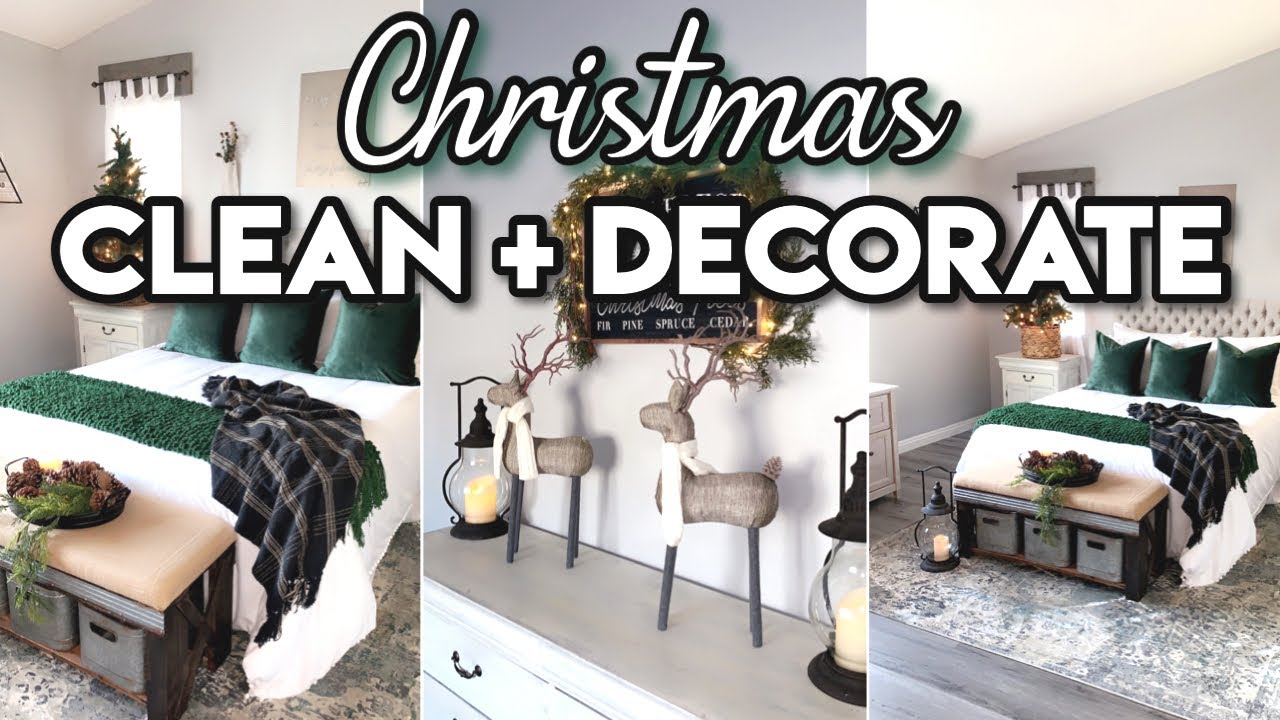 CHRISTMAS CLEAN + DECORATE WITH ME | CHRISTMAS DECOR 2021 | MASTER BEDROOM CHRISTMAS DECOR
