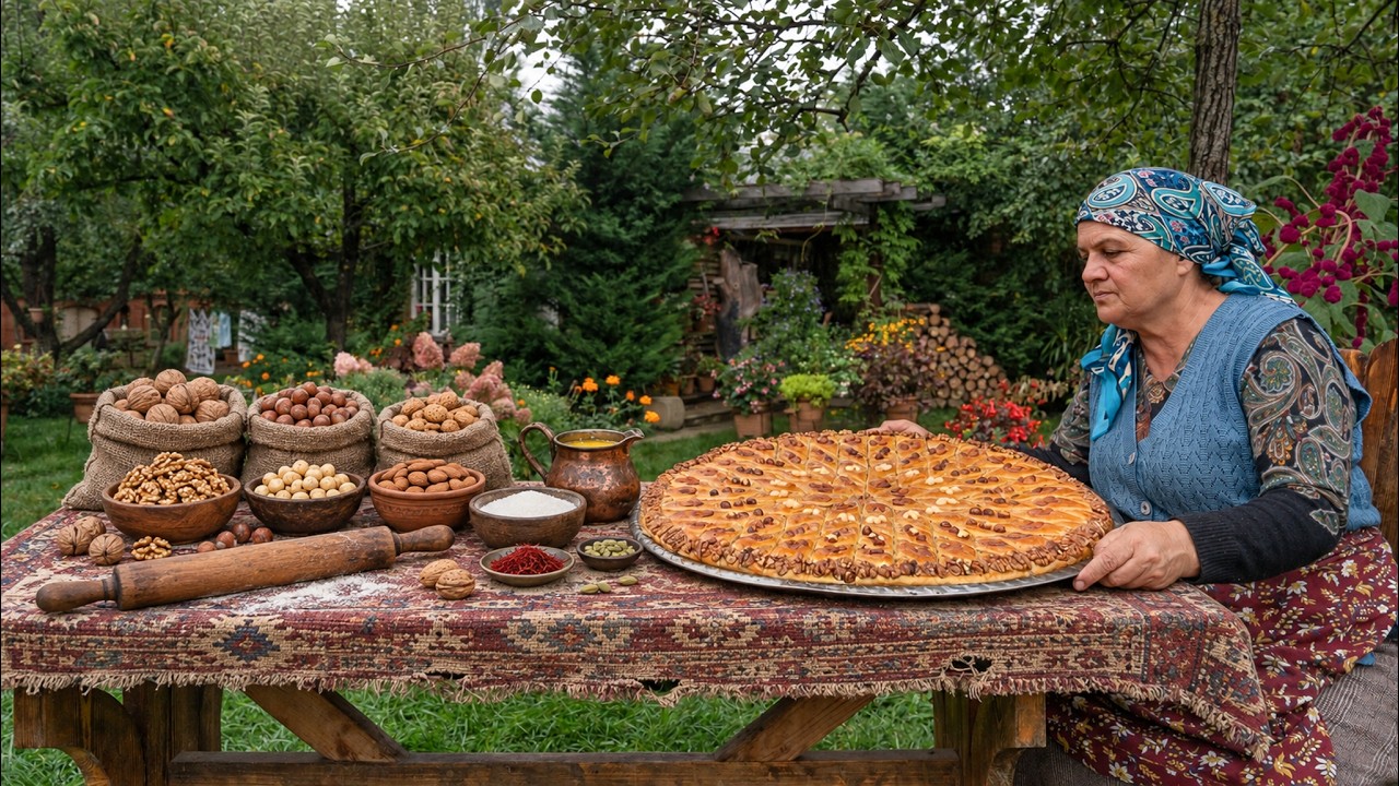 Making Traditional Azerbaijani Baklava with Three Nuts 🍯🌰